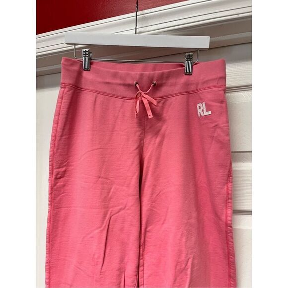 Polo Jeans Company Pink Monogram Patch Cropped Sweat Pants sz M EUC - Picture 3 of 6
